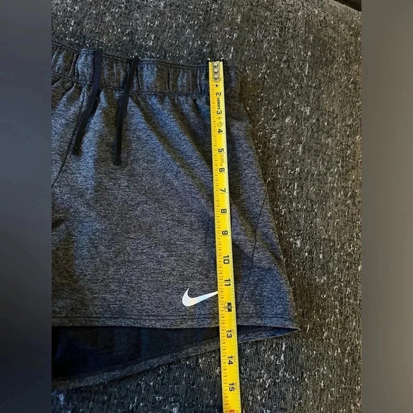 NIKE Dri-FIT Shorts Women's Training Gray Polyester with Pockets - Picture 10 of 14